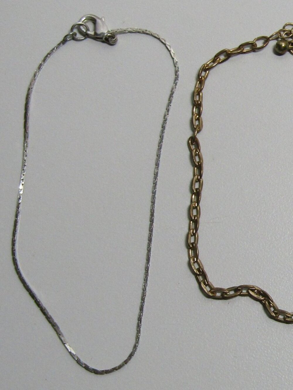 3 chain link style bracelets assorted styles and lengths mixed materials